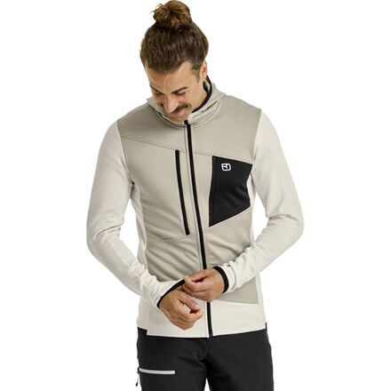 Fleece Grid Hooded Jacket - Men's