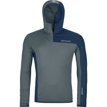 Ortovox - Fleece Light Grid ZN Hooded Jacket - Men's - Dark Arctic Grey