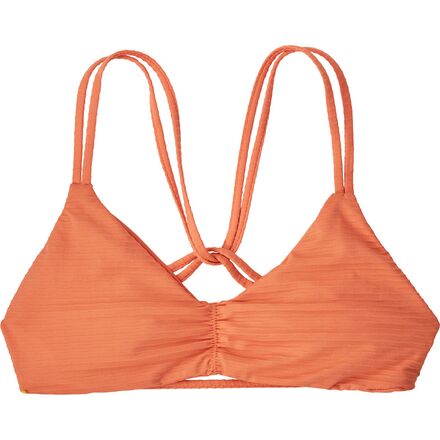 Patagonia - Reversible Seaglass Bay Bikini Top - Women's - Ripple/Tigerlily Orange