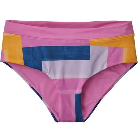 Patagonia - Shell Seeker Bikini Bottom - Women's - Patchwork Watercolor/Marble Pink