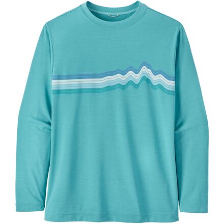 Patagonia - Capilene Cool Daily Long-Sleeve T-Shirt - Boys' - Ridge Rise Stripe/Iggy Blue X-Dye
