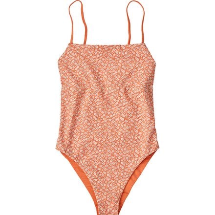 Patagonia - Reversible Sunrise Slider One-Piece Swimsuit - Women's - Bell Flower/Tigerlily Orange