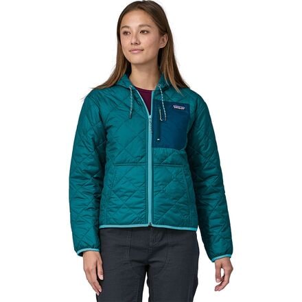 Patagonia - Diamond Quilted Bomber Hoodie - Women's - Belay Blue