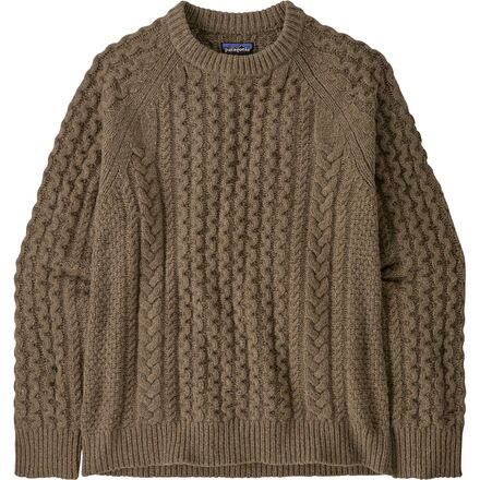 Recycled Wool-Blend Cable Knit Crewneck Sweater - Men's