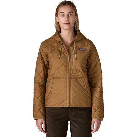 Diamond Quilted Bomber Hooded Jacket - Women's