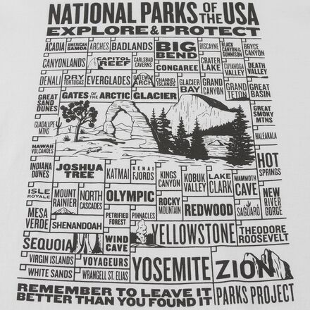 Parks Project - National Parks of The USA Checklist Shirt