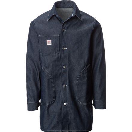Pointer Brand - Indigo Blue Denim Pocket Long Jacket - Men's