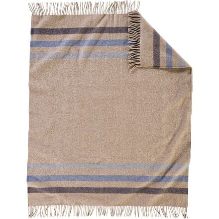 Pendleton - Eco-Wise Wool Washable Fringe Throw Blanket - Fawn Stripe