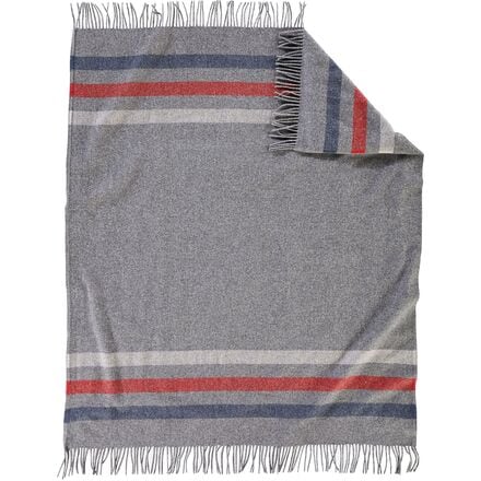 Pendleton - Eco-Wise Wool Washable Fringe Throw Blanket - Grey Stripe