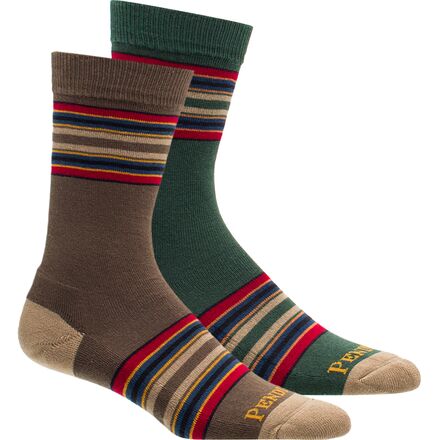Pendleton - Yakima Stripe Sock - 2-Pack - Mineral Umber/Green Heather