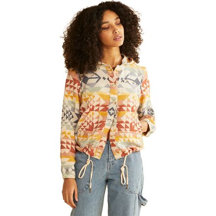 Pendleton - Button Front Beach Hoodie - Women's - Opal Springs Multi