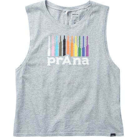 prAna - Organic Graphic Sleeveless Shirt - Women's - Heather Grey Pride Mountain