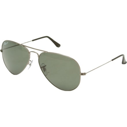 Ray-Ban - Aviator Large Metal Polarized Sunglasses - Gunmetal/Crystal Green Polarized
