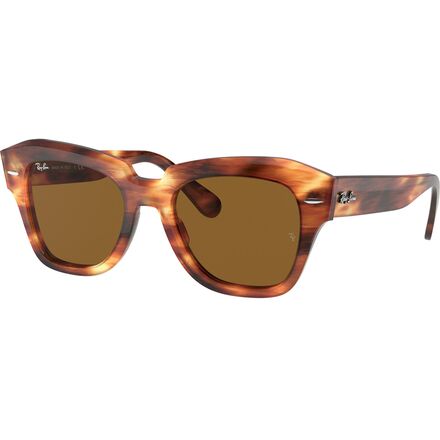 Ray-Ban - State Street Sunglasses - Striped Havana/B-15 Brown
