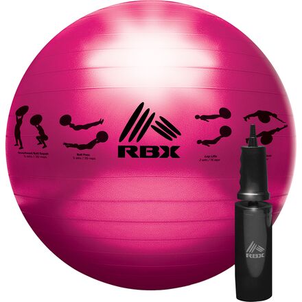 RBX - 65cm Fitness Ball + Hand Pump - Pink