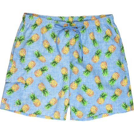 Rainforest - Blue Pineapple Printed Swim Trunk - Men's