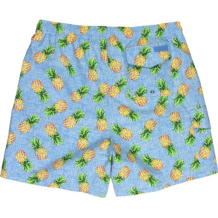 Rainforest - Blue Pineapple Printed Swim Trunk - Men's