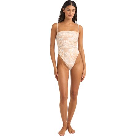 Rhythm - Jean Paisley Scrunched Side One-Piece Swimsuit - Women's