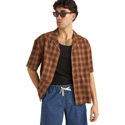 Relaxed Shadow Check Short-Sleeve Shirt - Men's