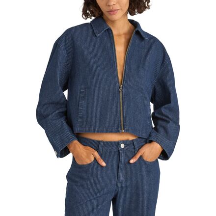 Pinstripe Cropped Jacket - Women's