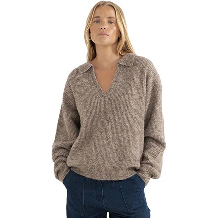 Quinn V-Neck Collared Jumper - Women's