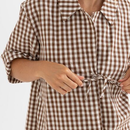 Rhythm - Birdie Gingham Tie Front Top - Women's