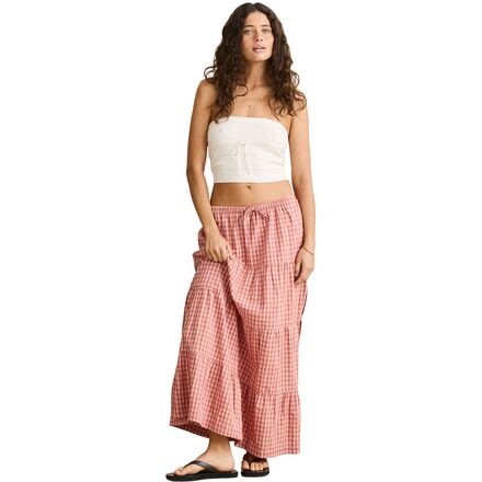 Rhythm - Kirra Check Tiered Maxi Skirt - Women's