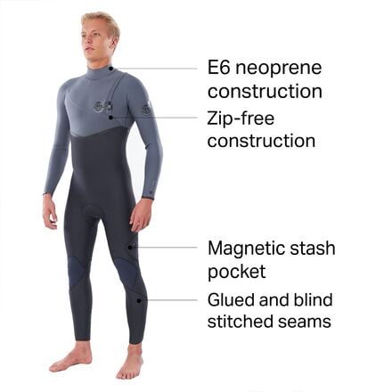 Rip Curl - Flashbomb 3/2 GB Steamer Zip-Free Wetsuit - Men's