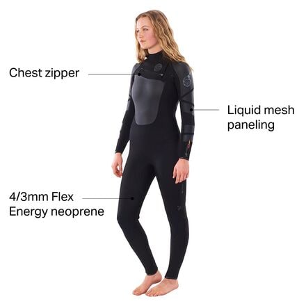 Rip Curl - Flashbomb Heat Seeker 4/3 GB Chest-Zip Wetsuit - Women's