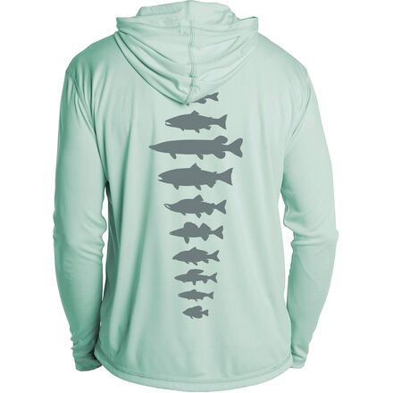 Rep Your Water - Freshwater Fish Spine Sun Hoodie - Men's
