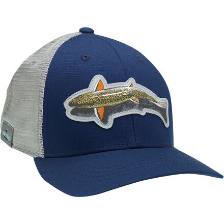 Rep Your Water - Shallow Water Native Brookie Trucker Hat - Navy/Light Gray