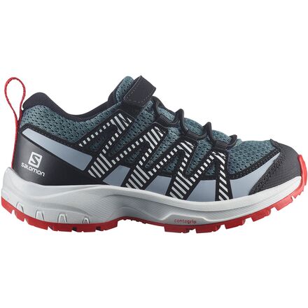 Salomon - XA PRO V8 Trail Running Shoe - Kids' - Stormy Weather/Zen Blue/Goji Berry