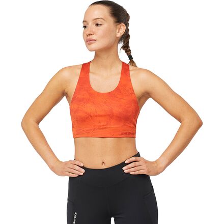 Salomon - Cross Run Bra - Women's - Burnt Ochre Burnt Henna Ao