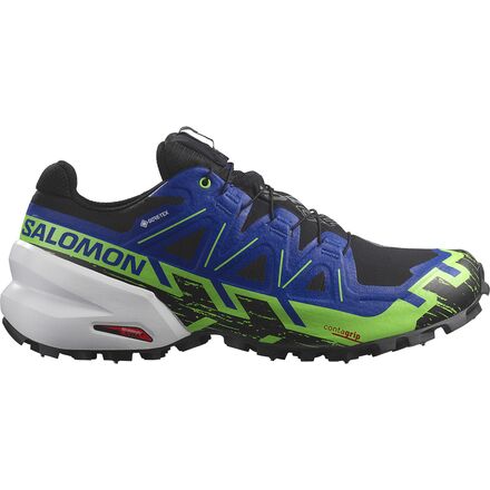 Salomon - Spikecross 6 GTX Trail Running Shoe - Black/Surf The Web/Green Gecko