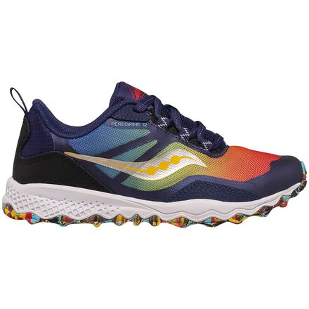Saucony - Peregrine 12 Shield Sneaker - Boys' - Blue/Red/Yellow