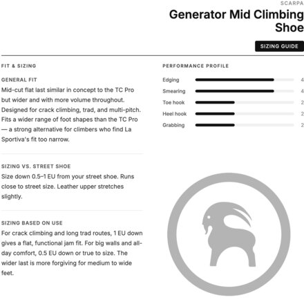 Scarpa - Generator Mid Climbing Shoe