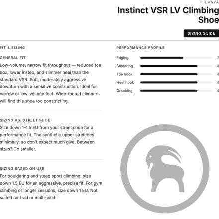 Scarpa - Instinct VSR LV Climbing Shoe