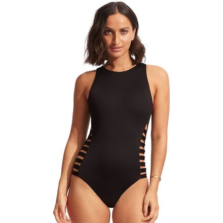 Seafolly - Active Multi Strap High Neck Maillot Swimsuit - Women's