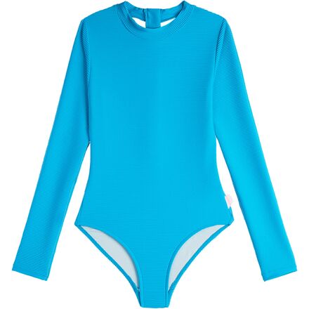 Seafolly - Summer Essentials Long-Sleeve Surf Tank Swimsuit - Girls' - Scuba Blue
