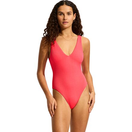 Sea Dive Deep V-Neck Maillot One-Piece Swimsuit - Women's