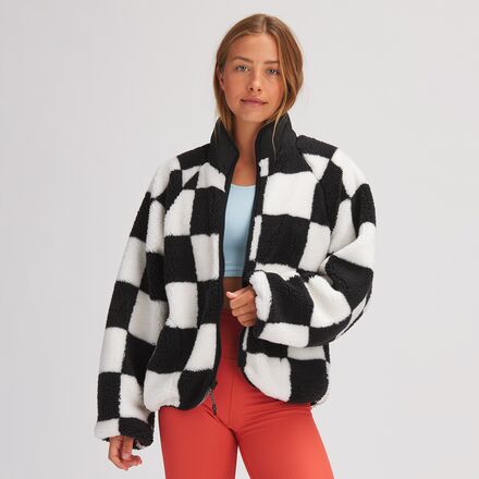 Stoic - MTN Sherpa Full Zip Jacket - Women's - B/W Checker