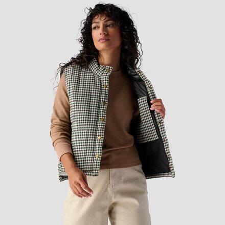 Stoic - Flannel Synthetic Insulated Vest - Women's - Green Gingham
