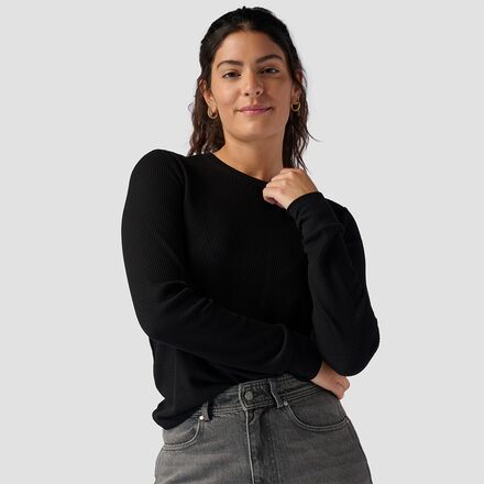 Stoic - Wicking Waffle Long-Sleeve Crewneck - Women's - Stretch Limo