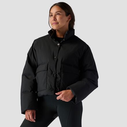 Stoic - Cropped Boxy Snap Front Puffer - Women's - Black