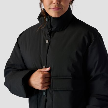 Stoic - Cropped Boxy Snap Front Puffer - Women's