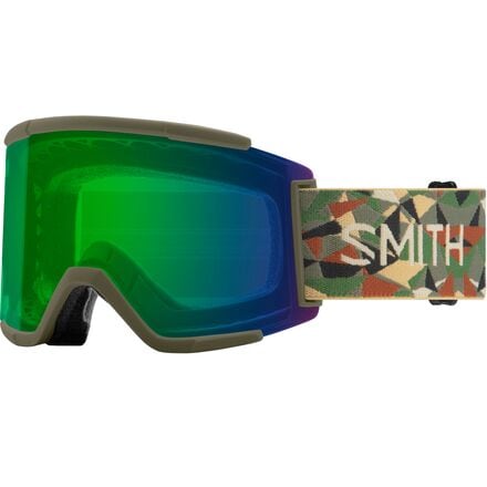 Smith - Squad XL Low Bridge Fit Goggles - Alder Geo Camo/ChromaPop Everyday Green Mirror