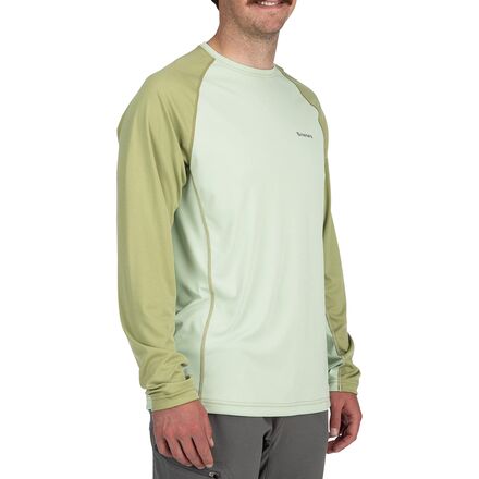 Simms - SolarFlex Solid Long-Sleeve Crewneck Shirt - Men's - Light Green/Sage Heather