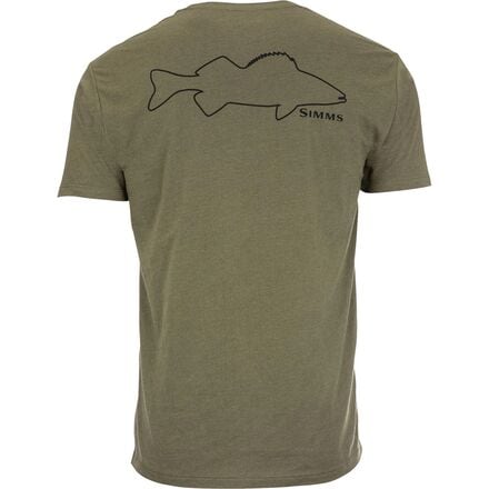 Simms - Walleye Outline T-Shirt - Men's - Military Heather