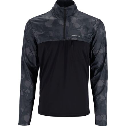 Simms - SolarFlex Wind 1/2-Zip Shirt - Men's - Black/Regiment Camo Carbon