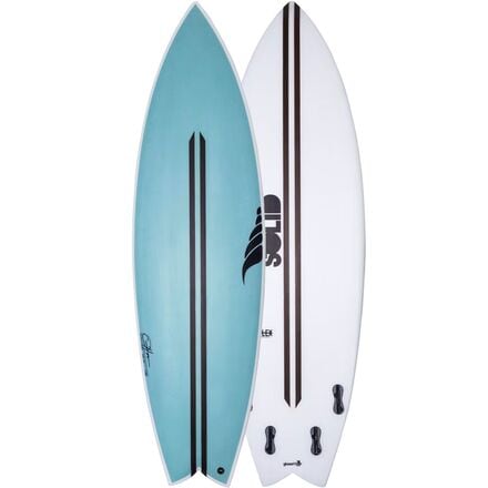 Solid Surfboards - Stealth Fish Surfboard - Tantalizing Teal Rails